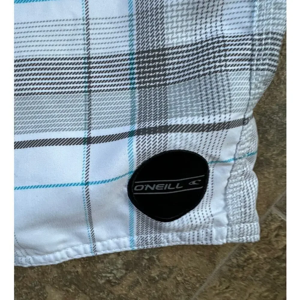 O'Neill board shorts, white and teal, Men's size 30